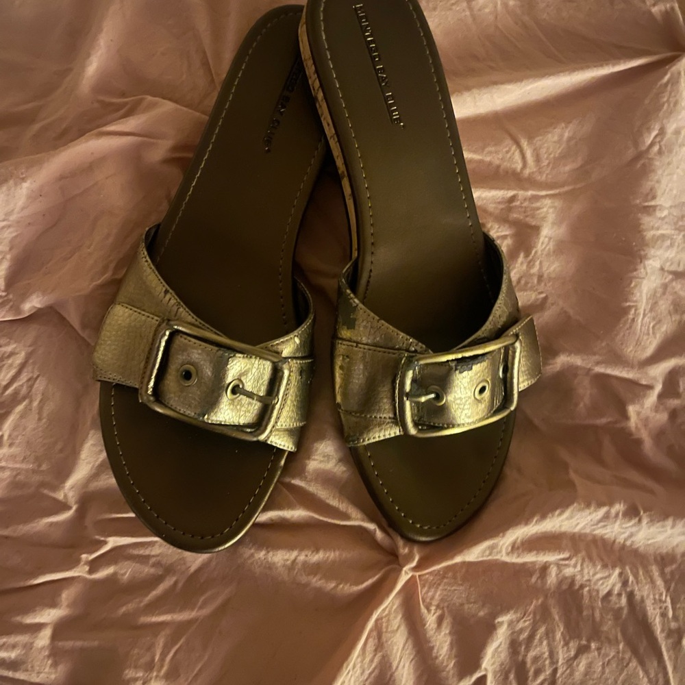 Gold Slide Sandals